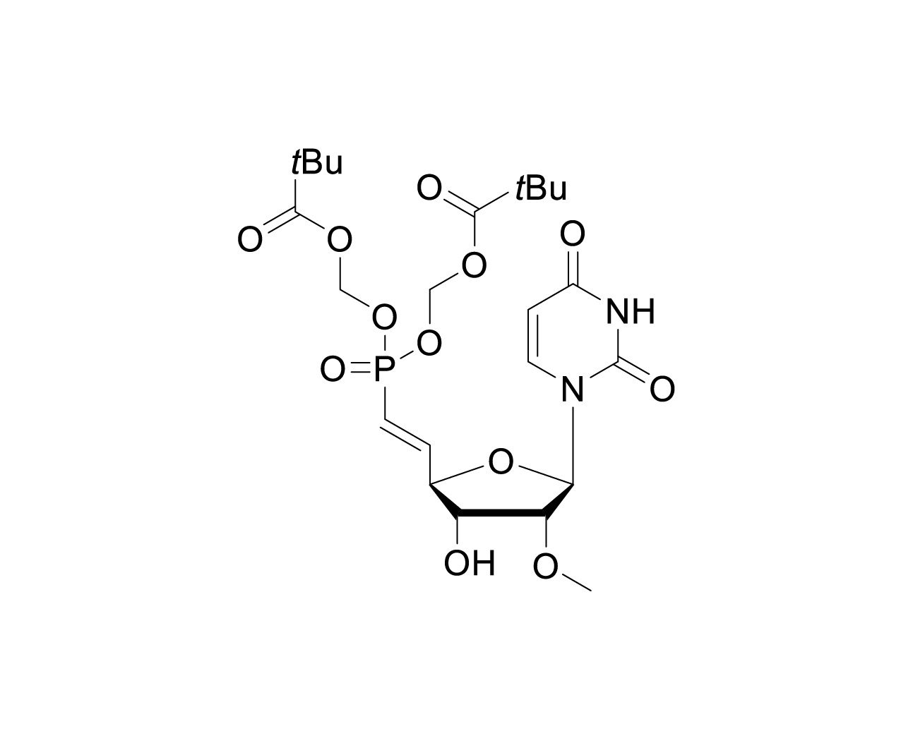 Structure of 5'-POM-(E)-vinyl phosphonate-2'-O-Me-rU
