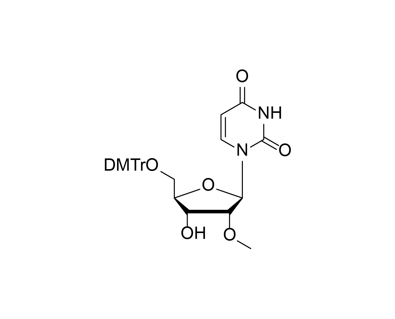 Structure of 5'-O-DMTr-2'-O-methyluridine