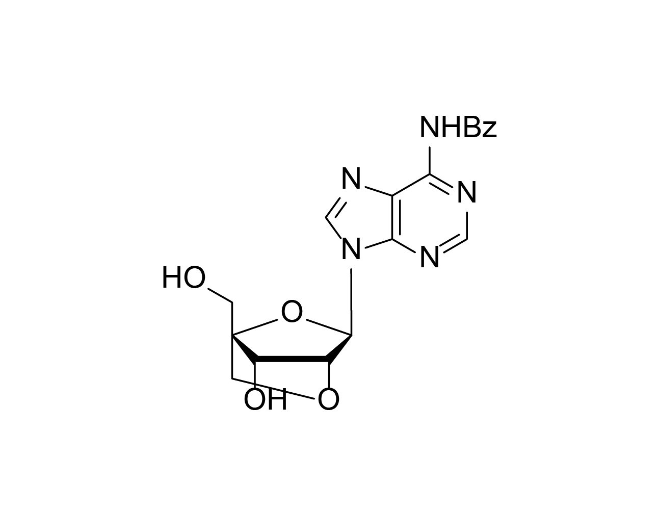 Structure of N6-benzoyl-2'-O,4'-C-methyleneadenosine
