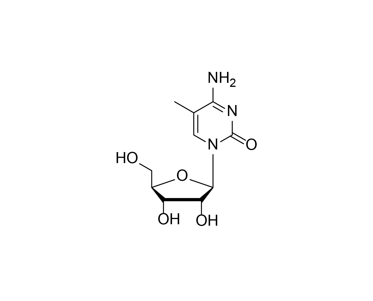 Chemical structure of 5-methylcytidine