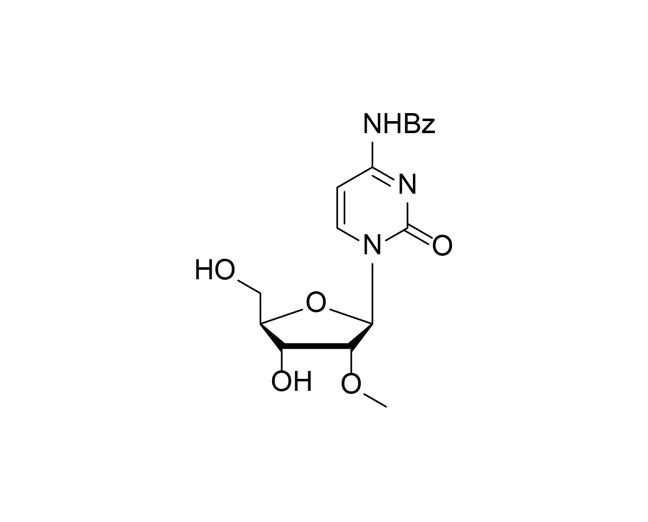 Structure of N4-benzoyl-2'-O-methylcytidine