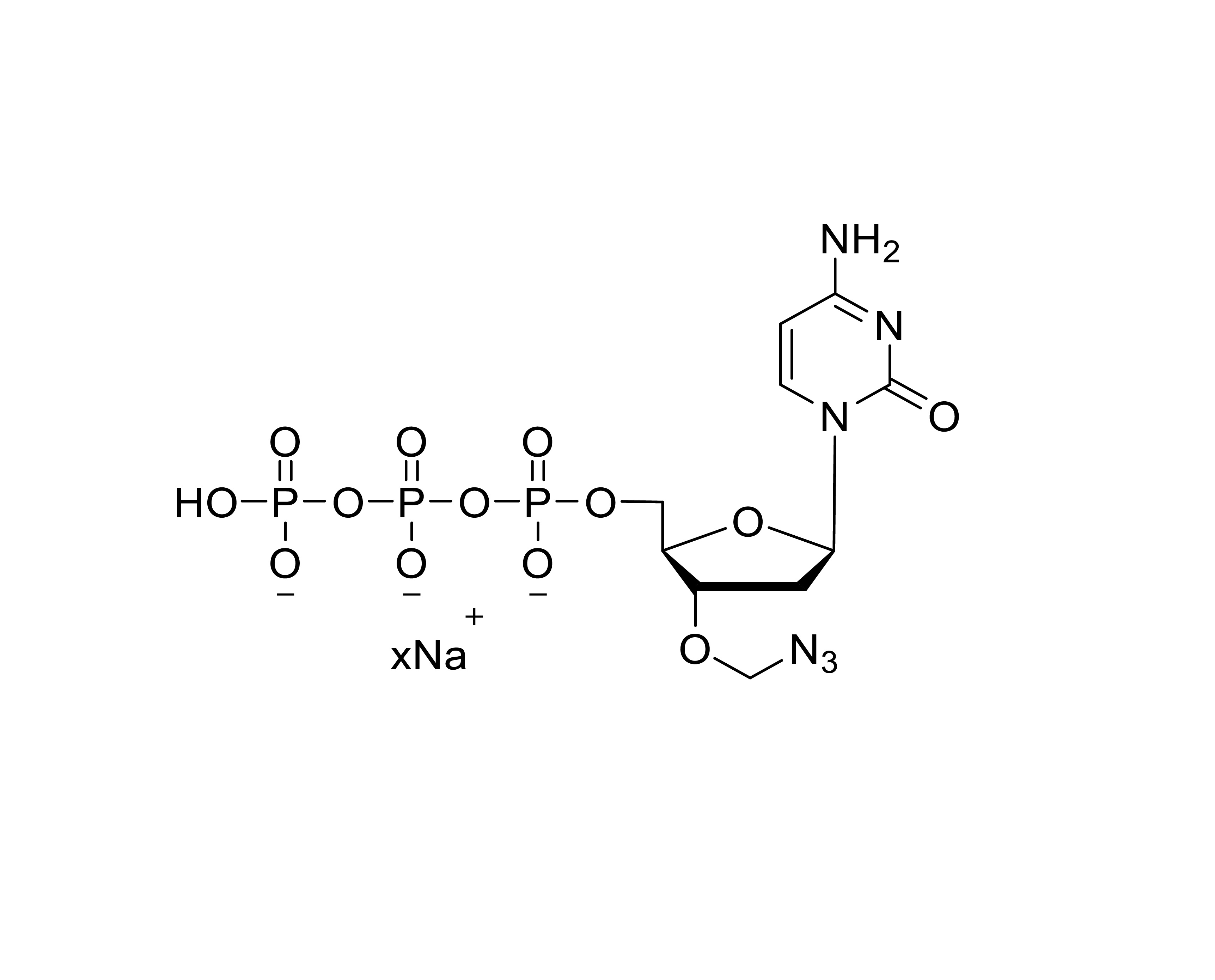 Chemical structure of 3'-O-azidomethyl-dCTP sodium salt with unspecified sodium stoichiometry