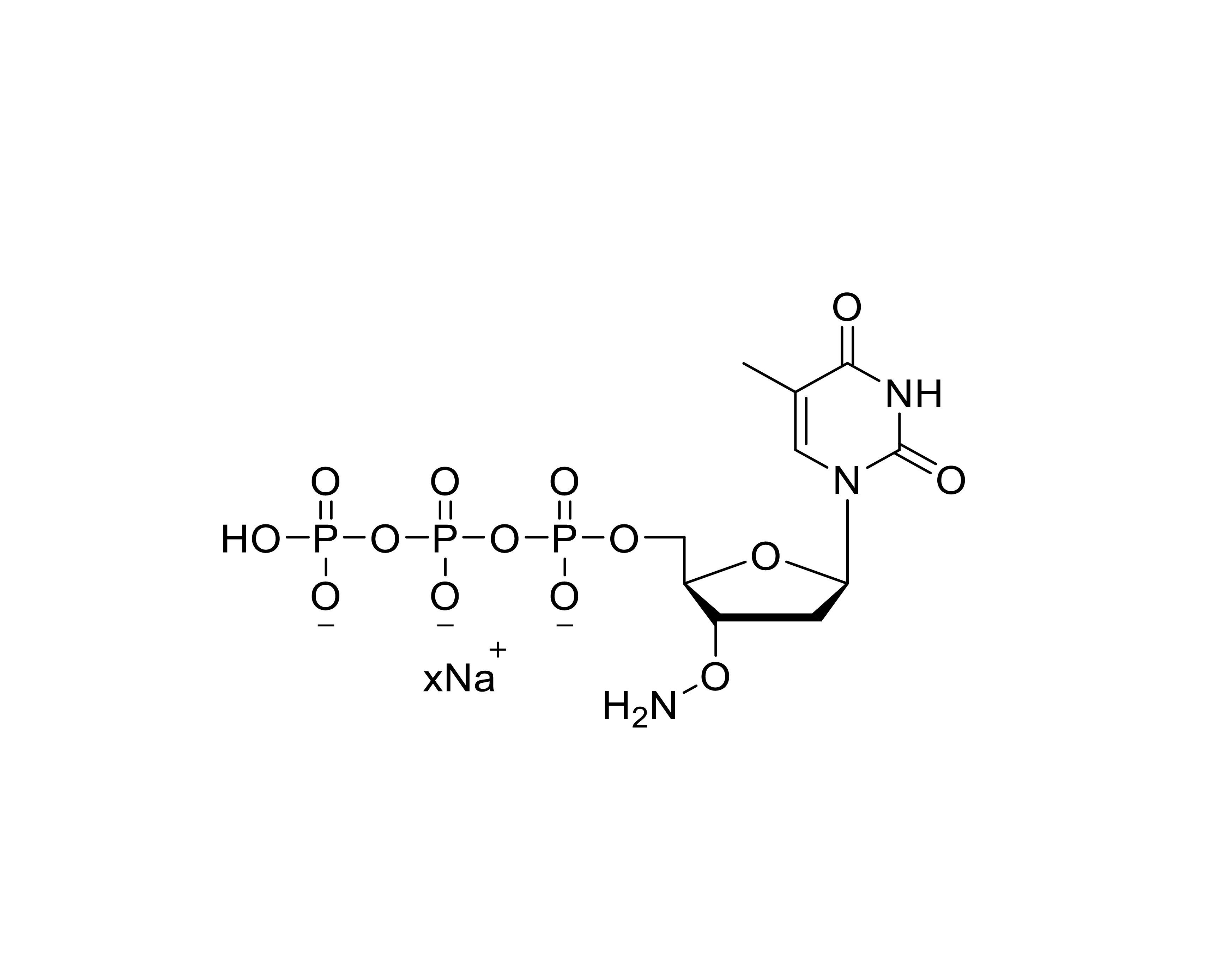 Chemical structure of 3'-ONH2-dTTP Sodium Salt