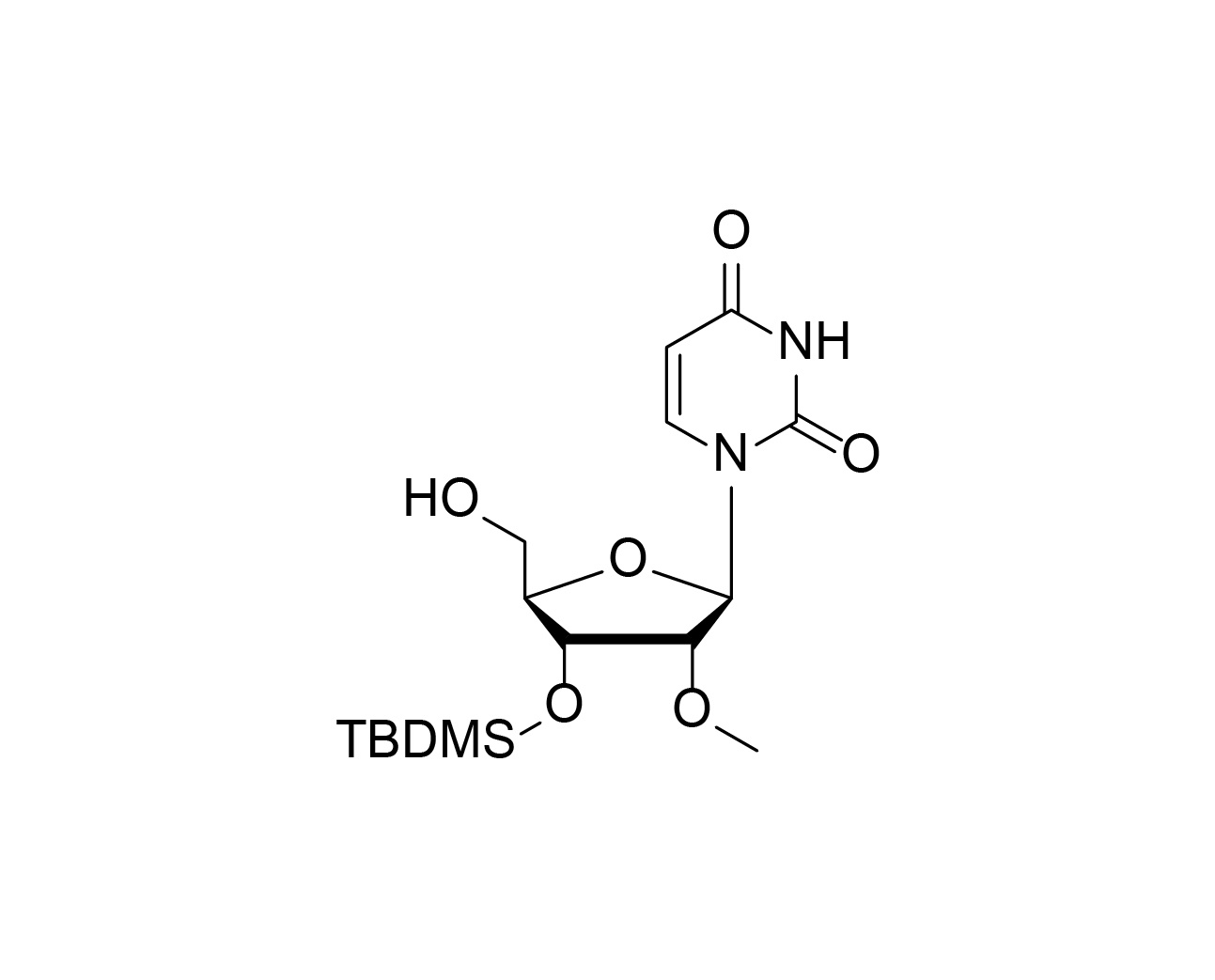 Structure of 3'-O-TBDMS-2'-O-methyluridine