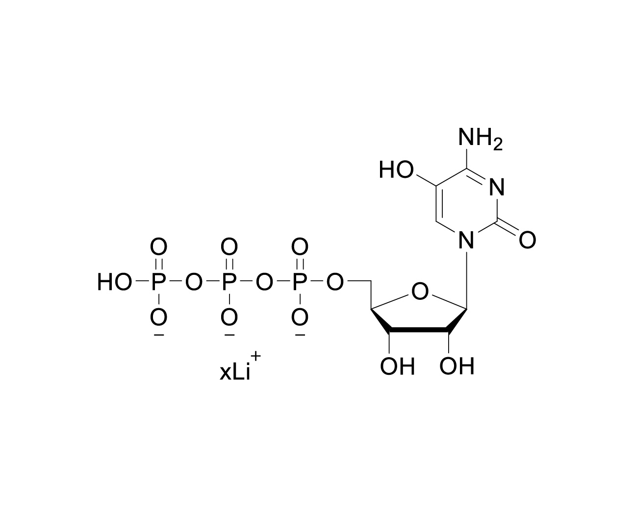 Structure of 5-hydroxycytidine 5'-triphosphate lithium salt