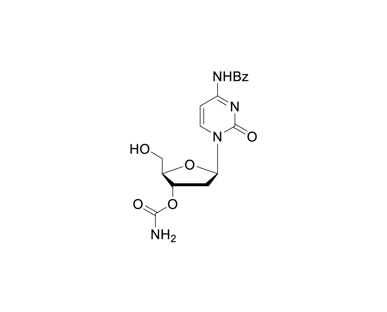 Structure of N4-benzoyl-3'-O-carbamoyl-2'-deoxycytidine
