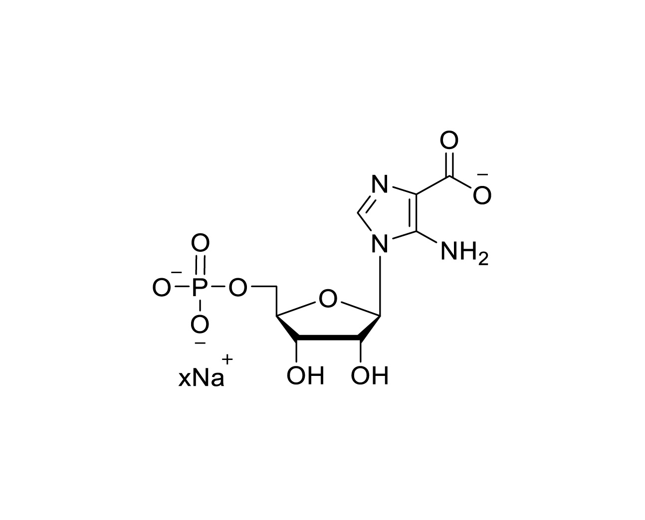 Structure of carboxyaminoimidazole ribotide sodium salt