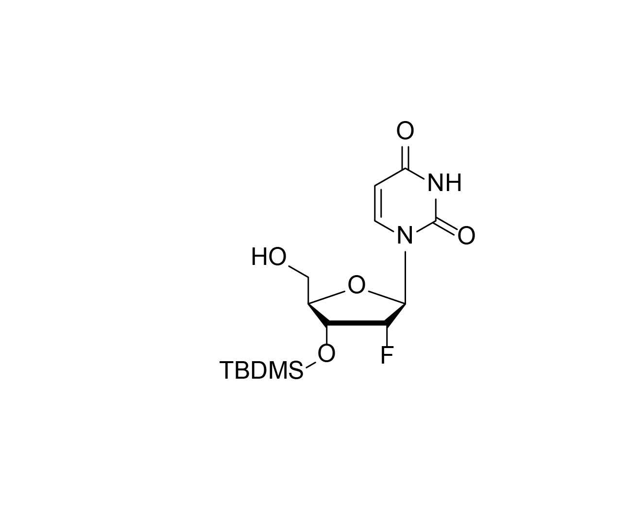 Structure of 3'-O-TBDMS-2'-fluoro-2'-deoxyuridine