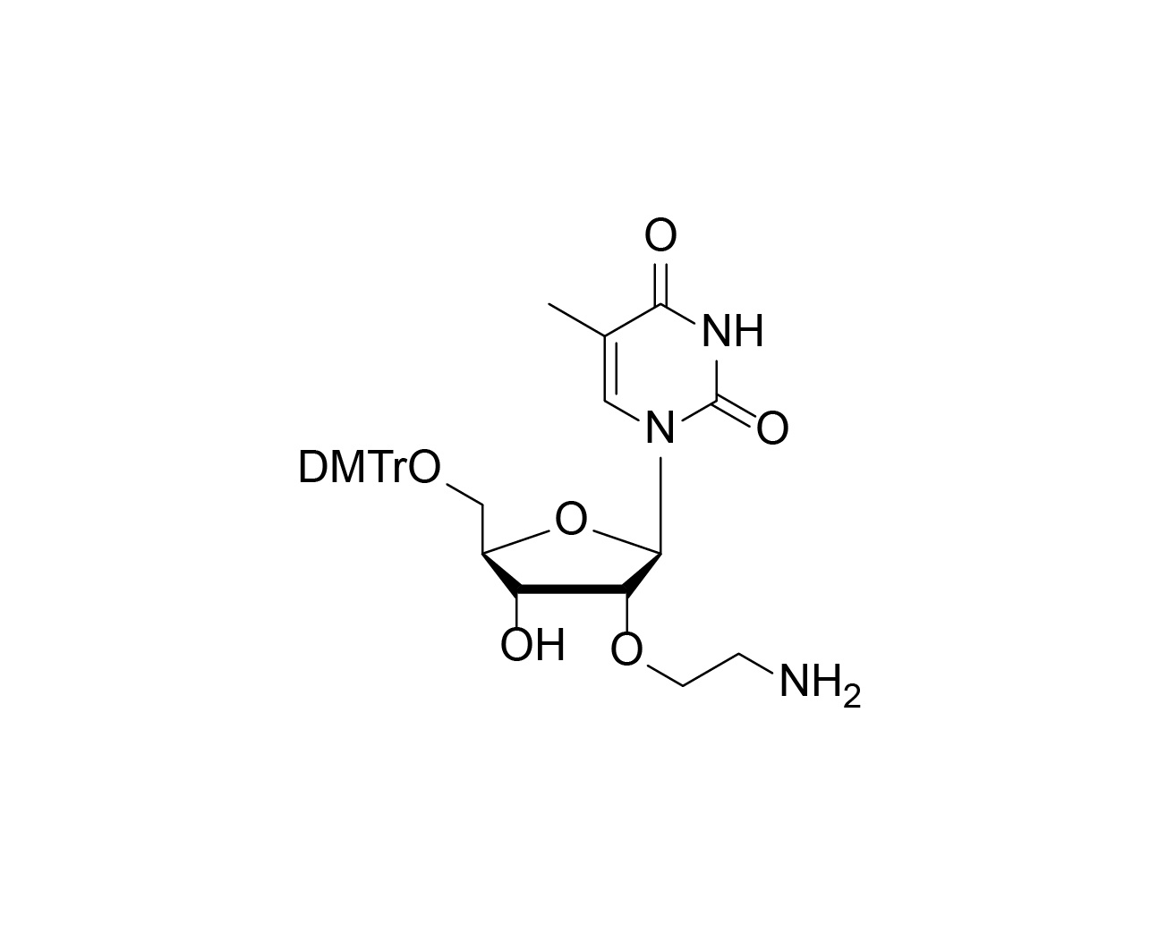 Structure of 5'-O-DMTr-2'-O-(2-aminoethyl)-5-methyluridine