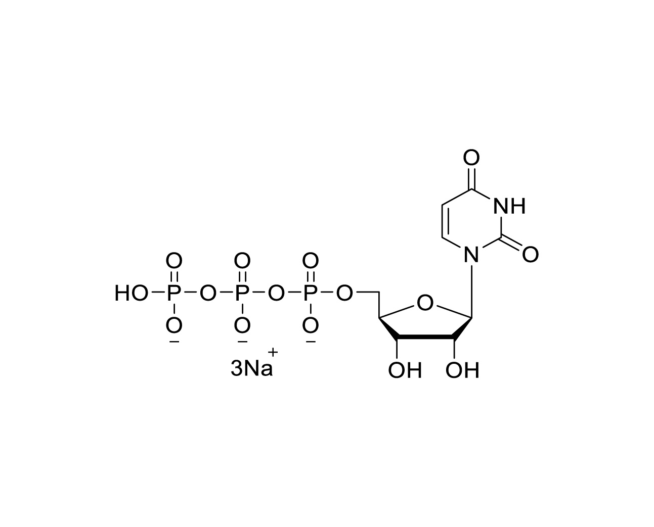 Structure of uridine 5'-triphosphate trisodium salt