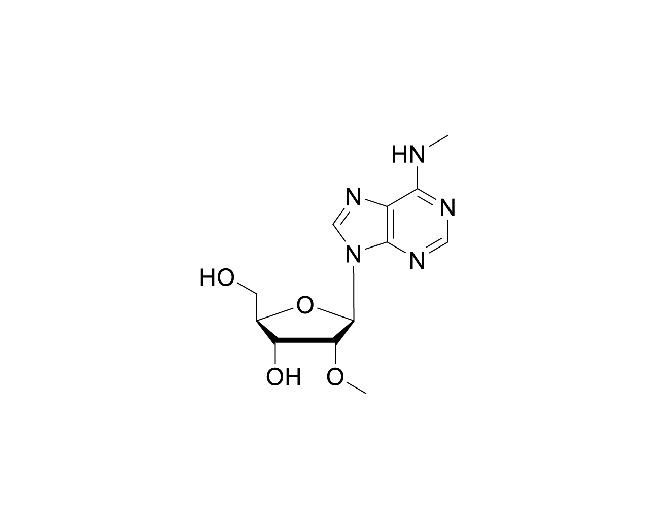 Chemical structure of N6,2'-O-dimethyladenosine