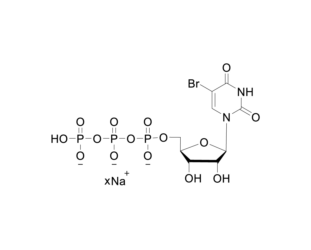 Chemical structure of 5-Bromo-UTP sodium salt