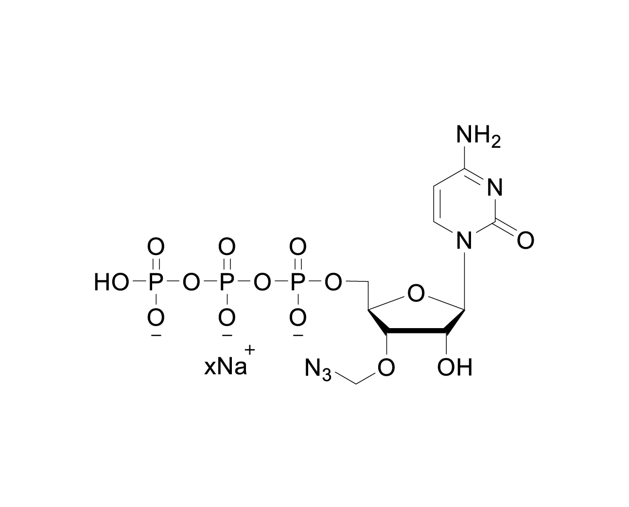 Structure of 3'-O-azidomethyl-CTP sodium salt