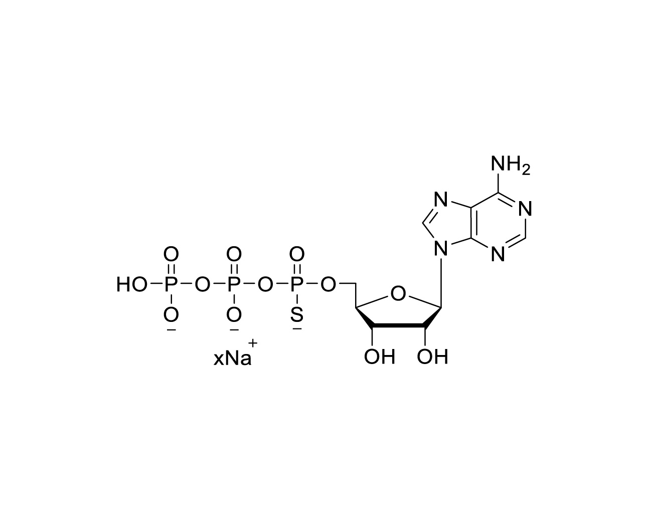 Non-stereospecific structure of ATPalphaS sodium salt