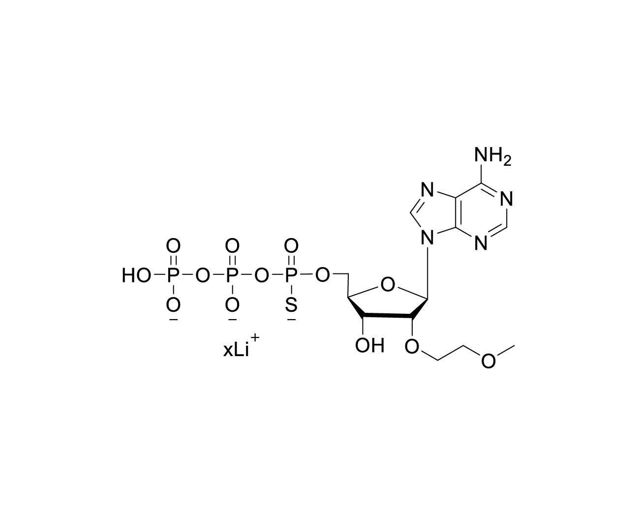 Structure of 2'-O-MOE-ATP(alpha-S) lithium salt