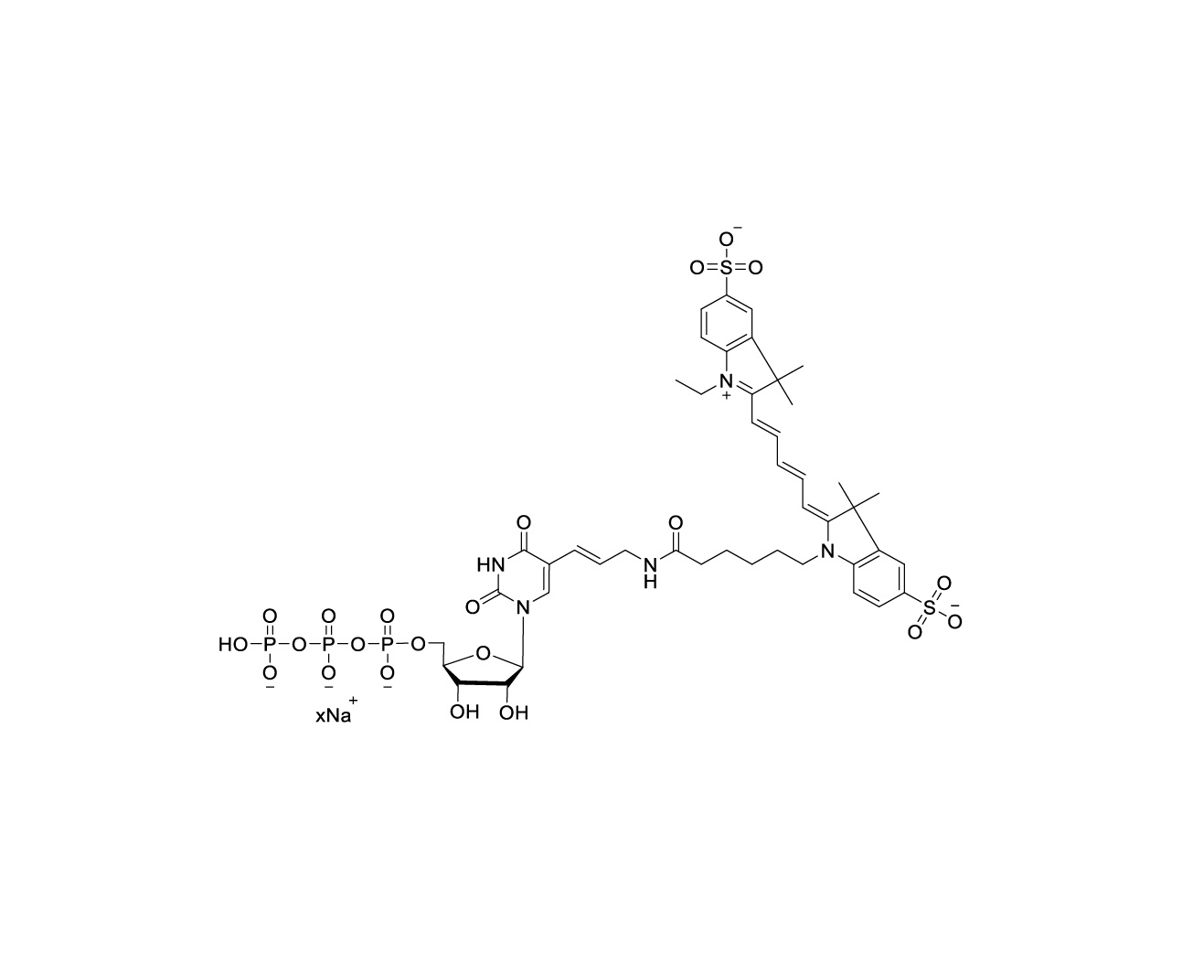 Structure of Cy5-UTP sodium salt