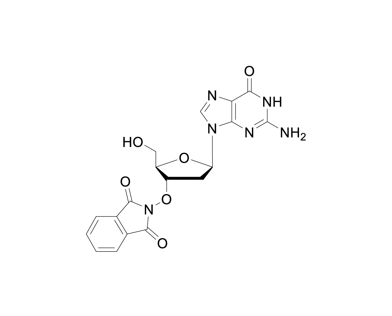 Structure of 3'-O-phthalimido-2'-deoxyguanosine