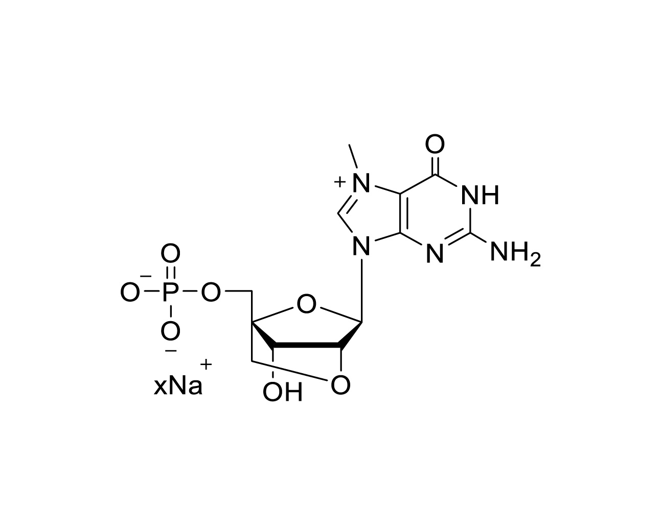 Structure of 2'-O-4'-C-locked m7GMP sodium salt