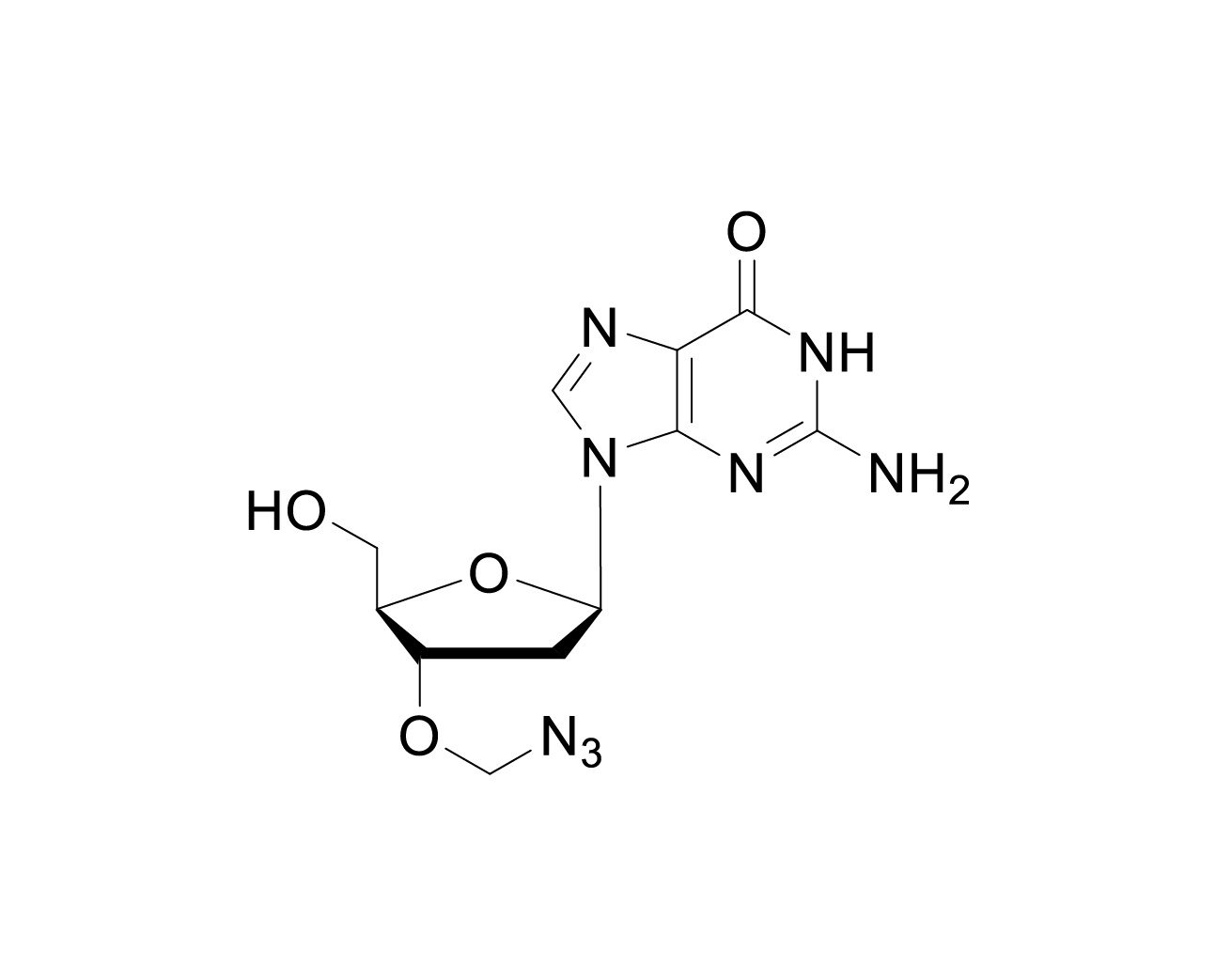 Structure of 3'-O-azidomethyl-2'-deoxyguanosine