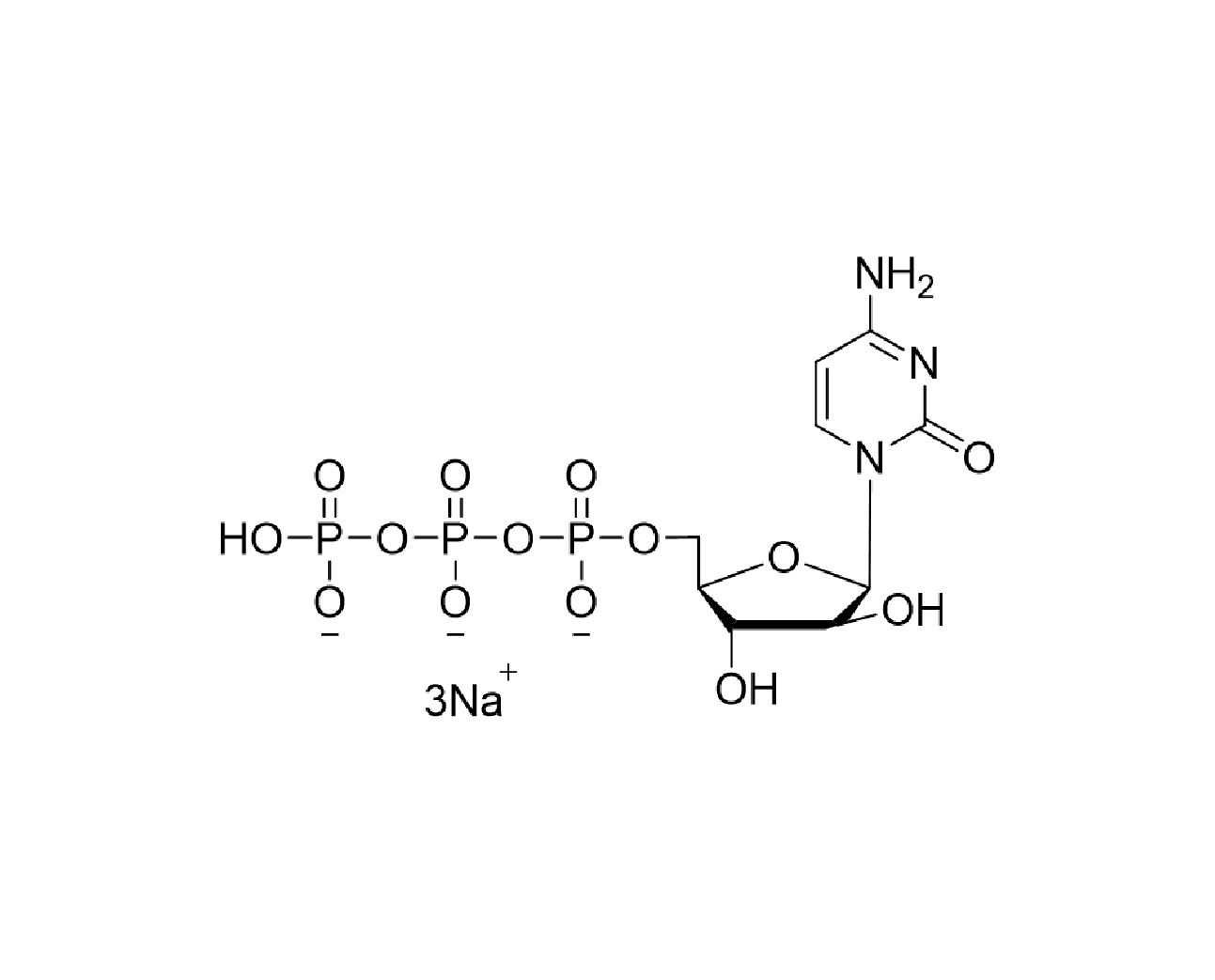 Structure of cytarabine 5'-triphosphate trisodium salt