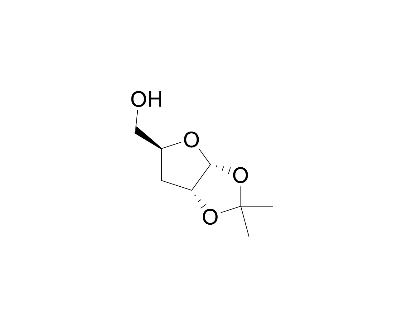 Chemical structure of 3-Deoxy-1,2-O-isopropylidene-alpha-D-ribofuranose