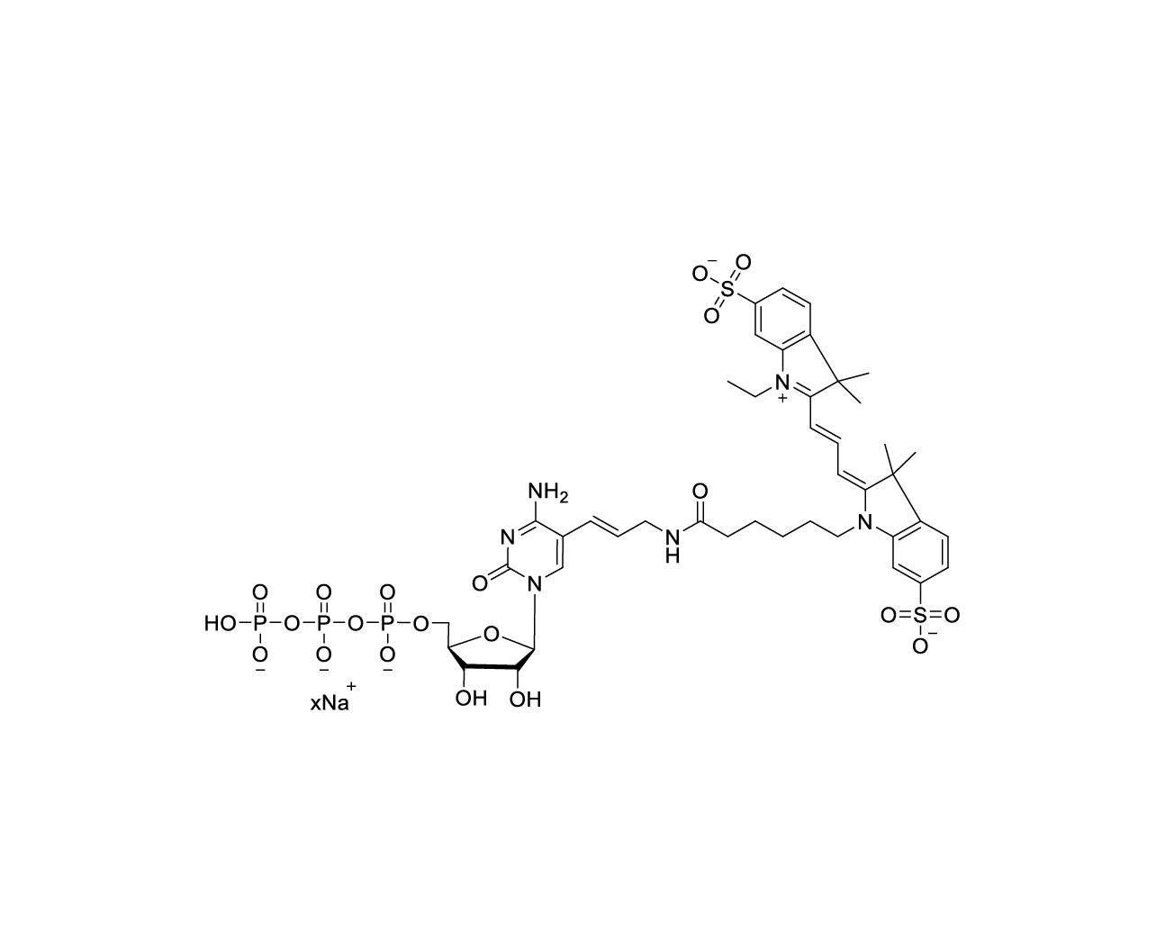 Structure of Cy3-CTP sodium salt