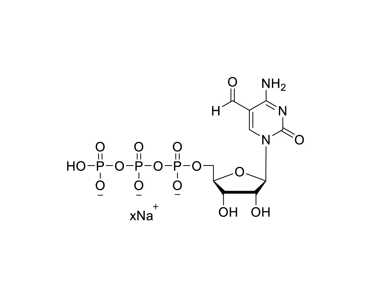 Structure of 5-formylcytidine 5'-triphosphate sodium salt