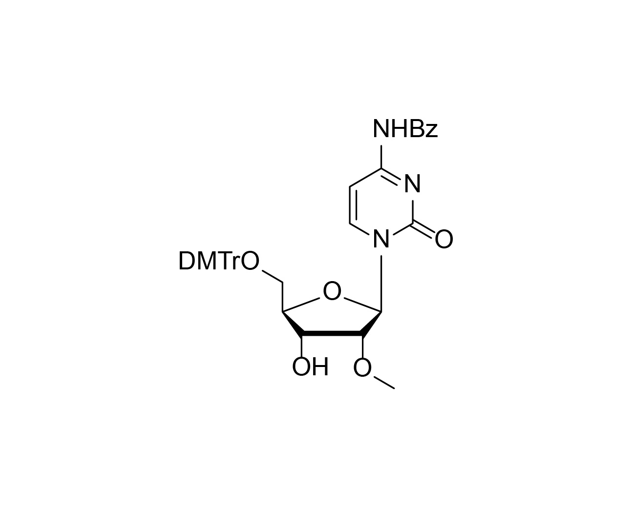 Structure of 5'-O-DMTr-N4-benzoyl-2'-O-methylcytidine