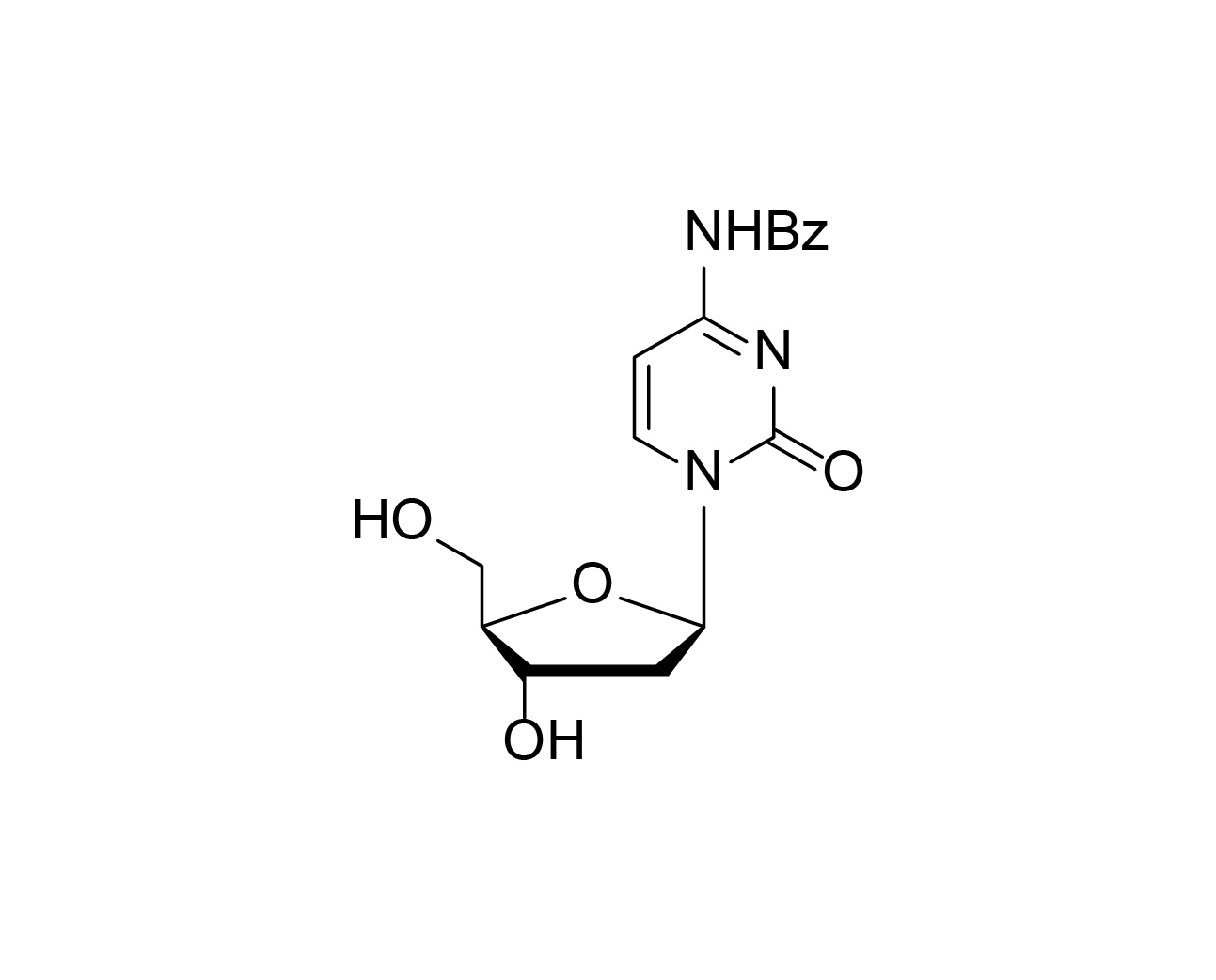 Structure of N4-benzoyl-2'-deoxycytidine
