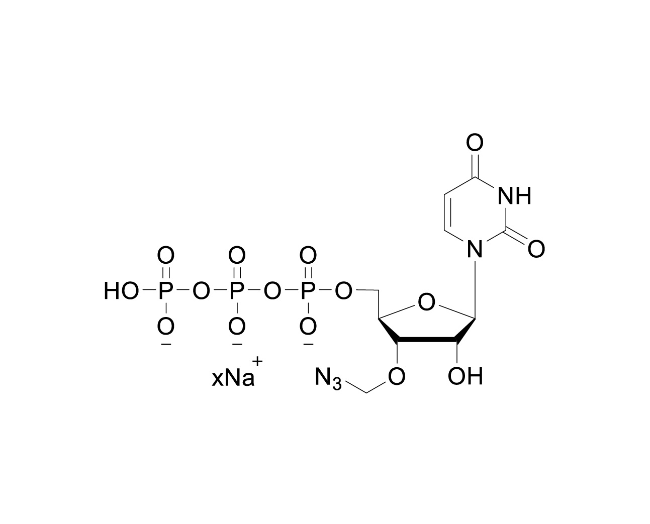 Structure of 3'-O-azidomethyl-UTP sodium salt