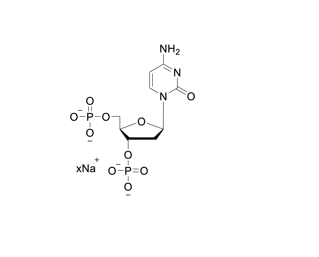 Chemical structure of 2'-deoxycytidine-3',5'-diphosphate sodium salt
