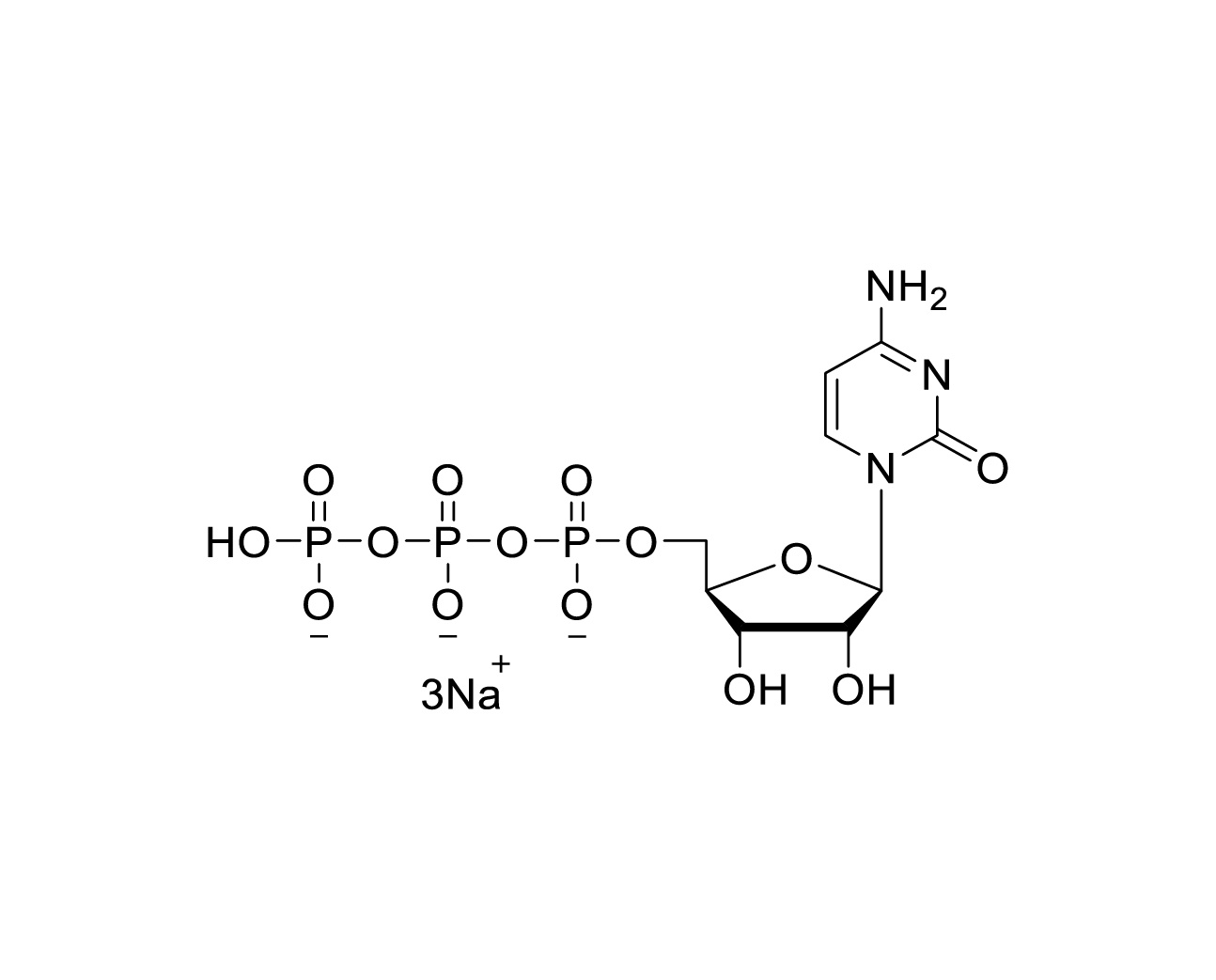 Structure of cytidine 5'-triphosphate trisodium salt