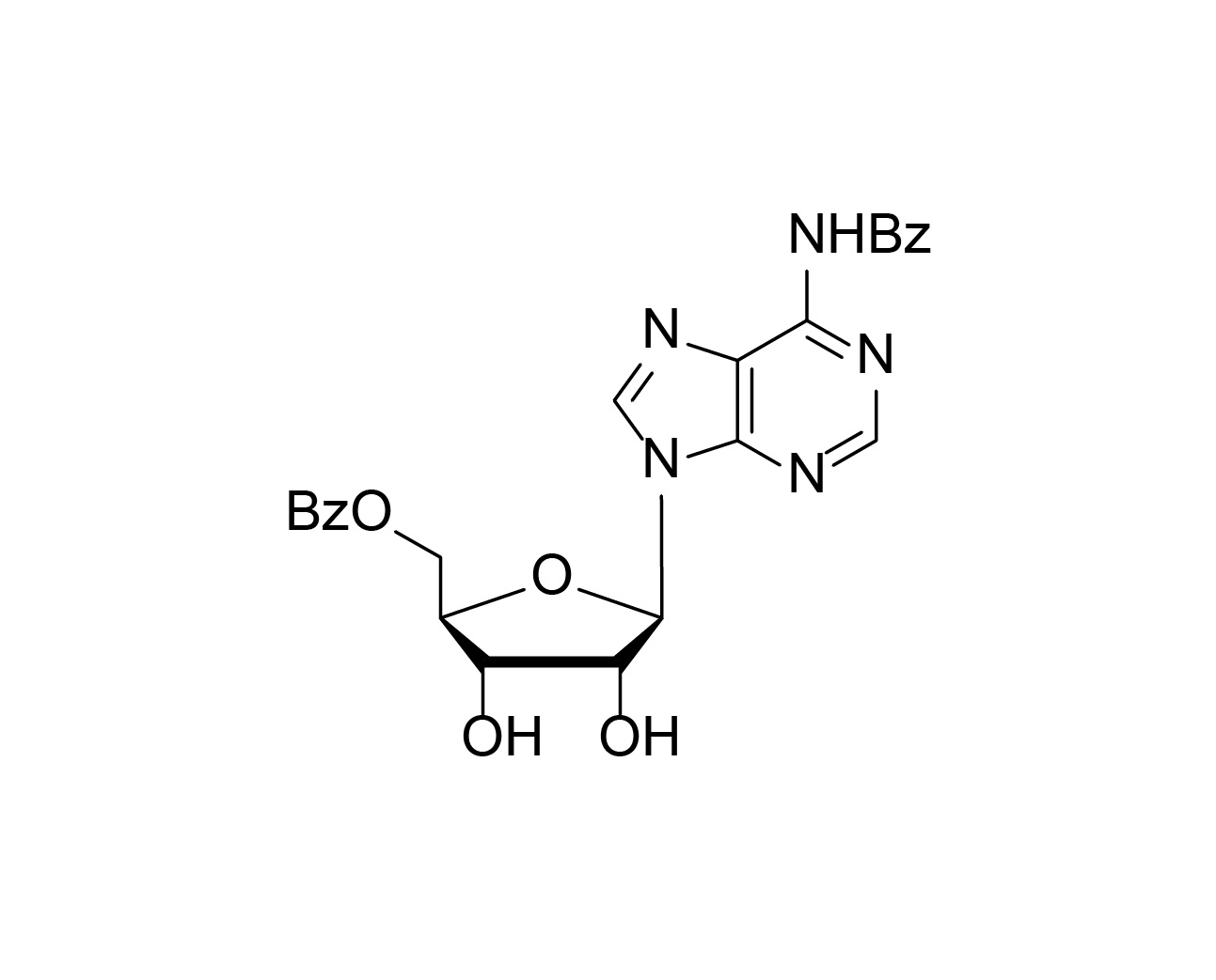 Structure of N6-benzoyladenosine 5'-benzoate