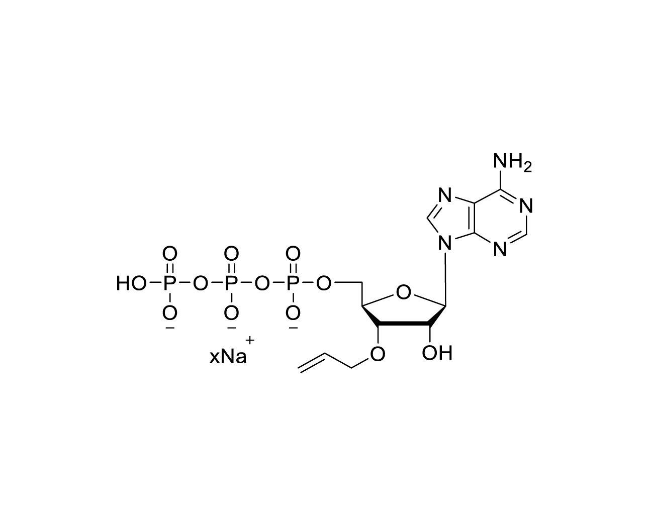 Structure of 3'-O-allyl-ATP sodium salt