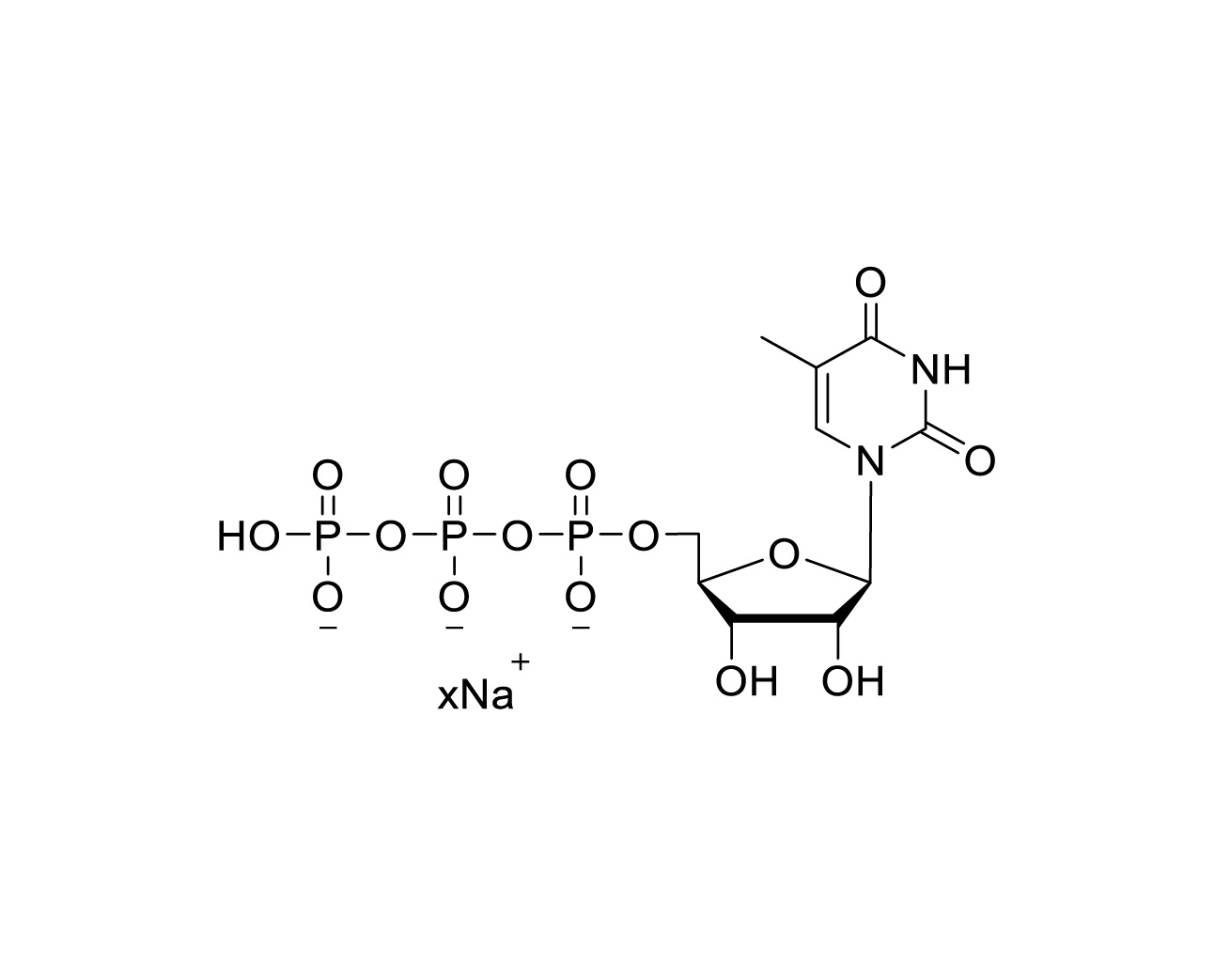 Structure of 5-methyluridine 5'-triphosphate sodium salt