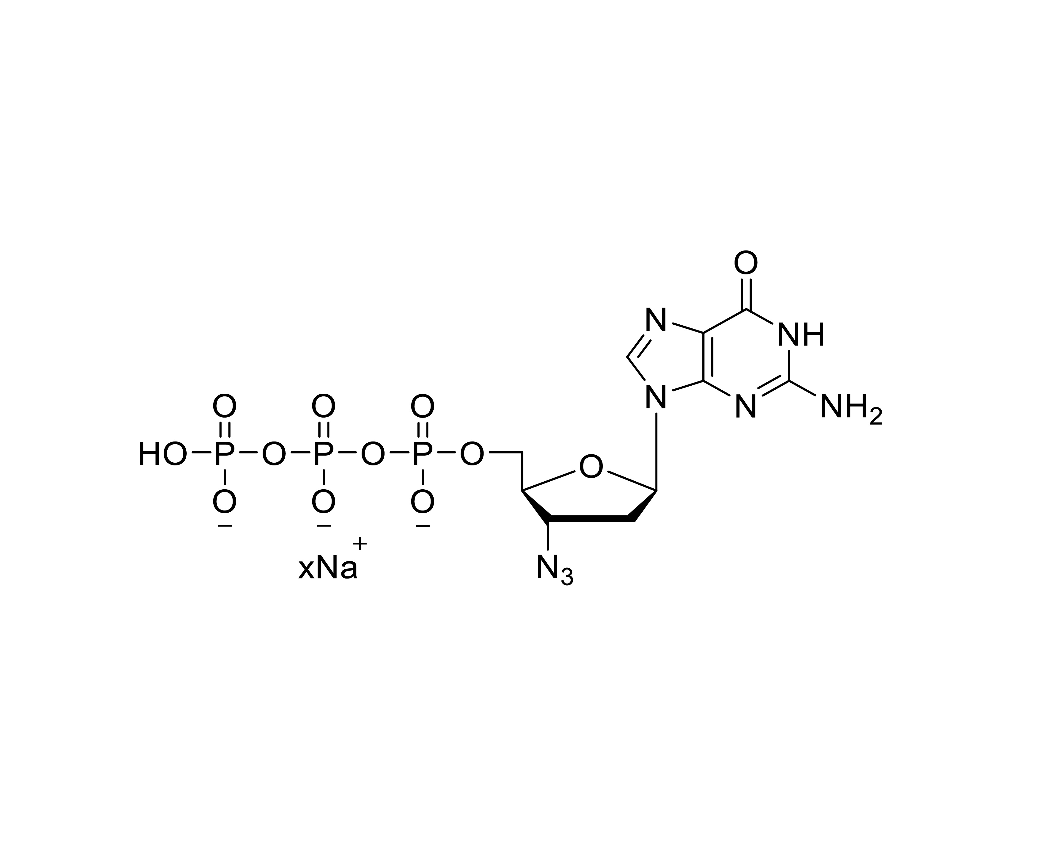 Chemical structure of 3'-Azido-2',3'-dideoxy-dGTP Sodium Salt