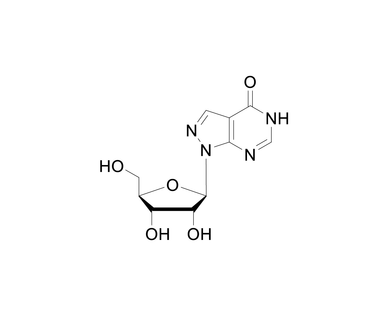 Structure of allopurinol riboside