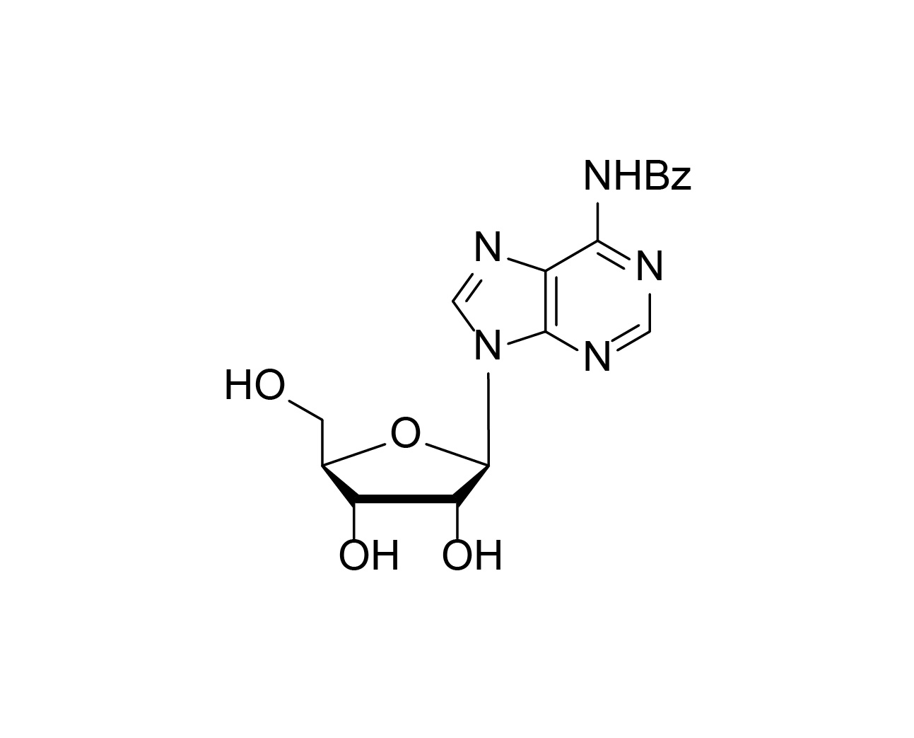 Structure of N6-benzoyladenosine