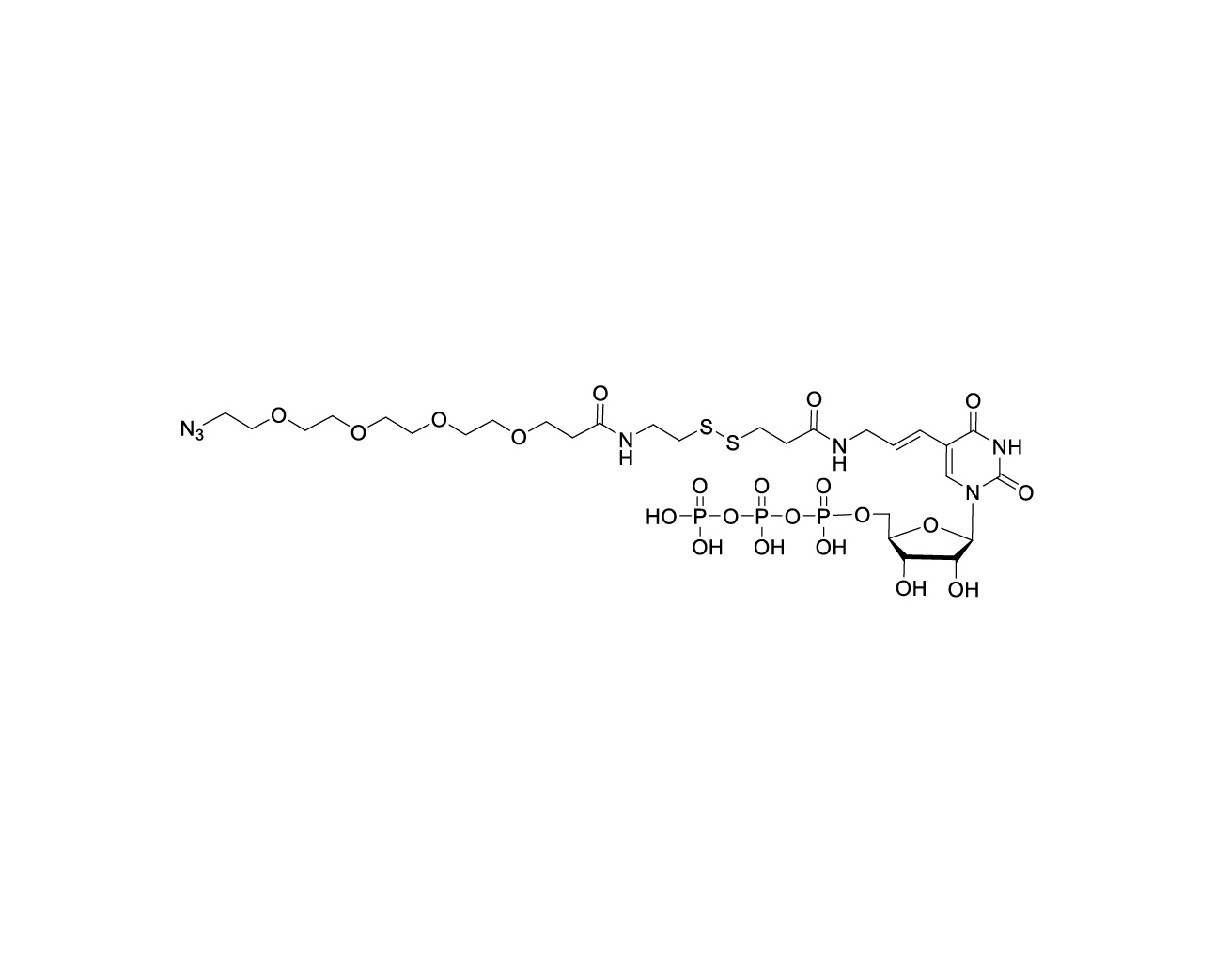 Structure of N3-PEG4-SS-UTP