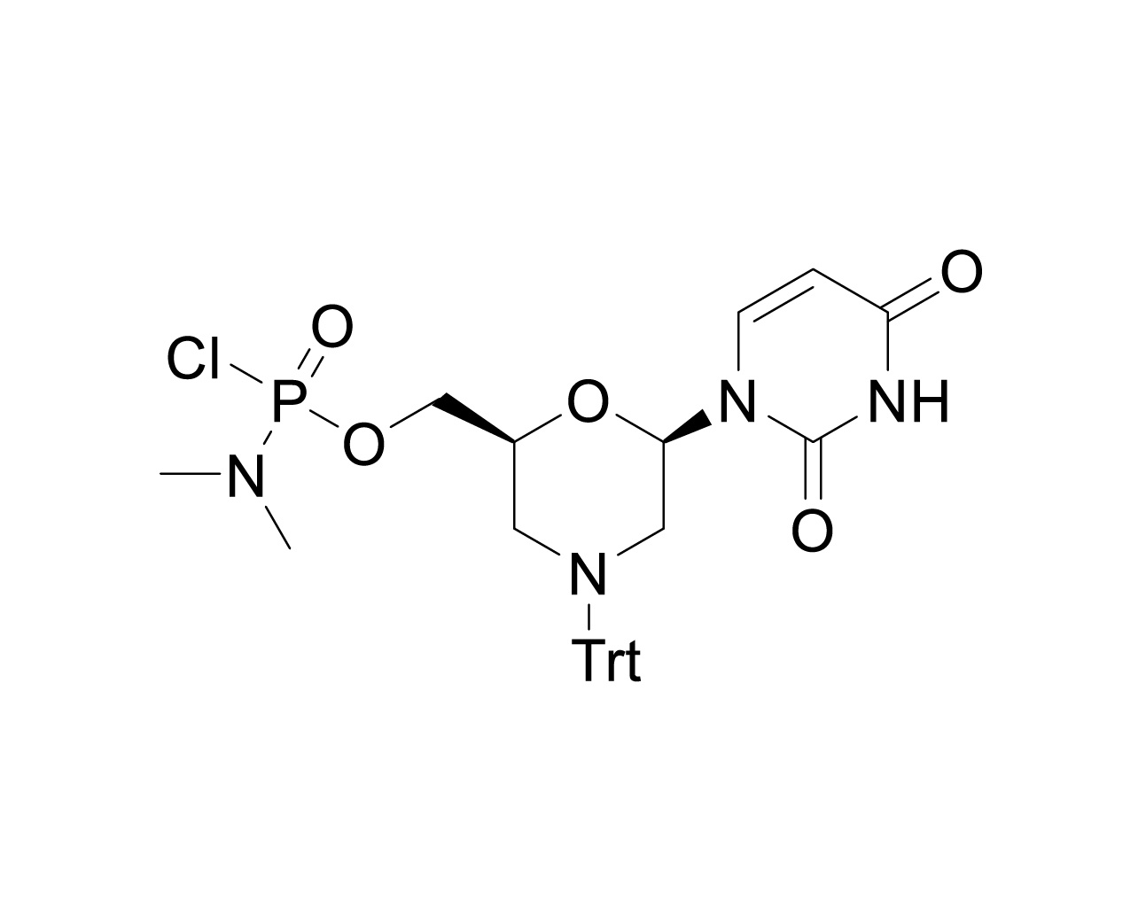 Chemical structure of uracil PMO monomer