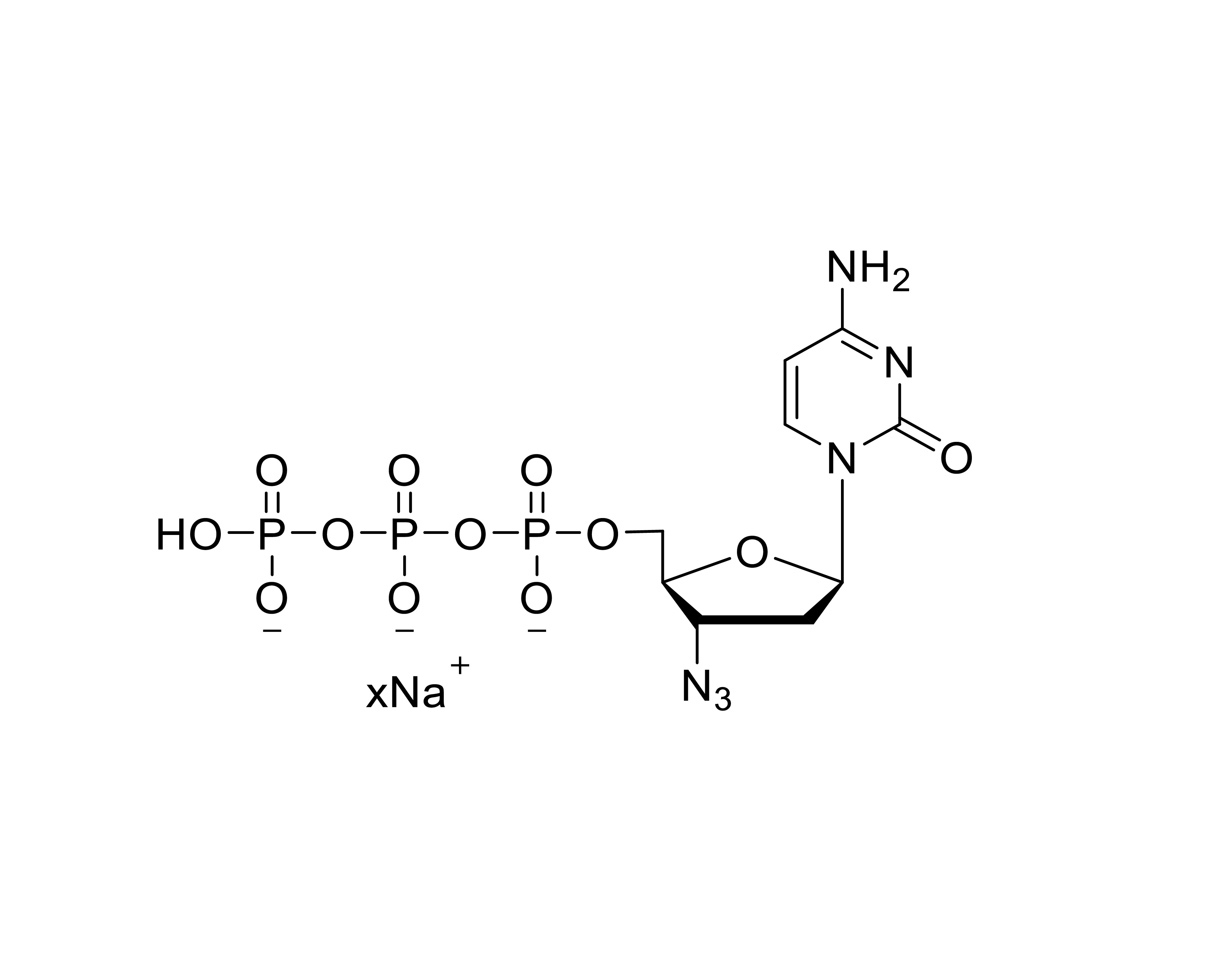Chemical structure of 3'-Azido-2',3'-dideoxy-dCTP Sodium Salt