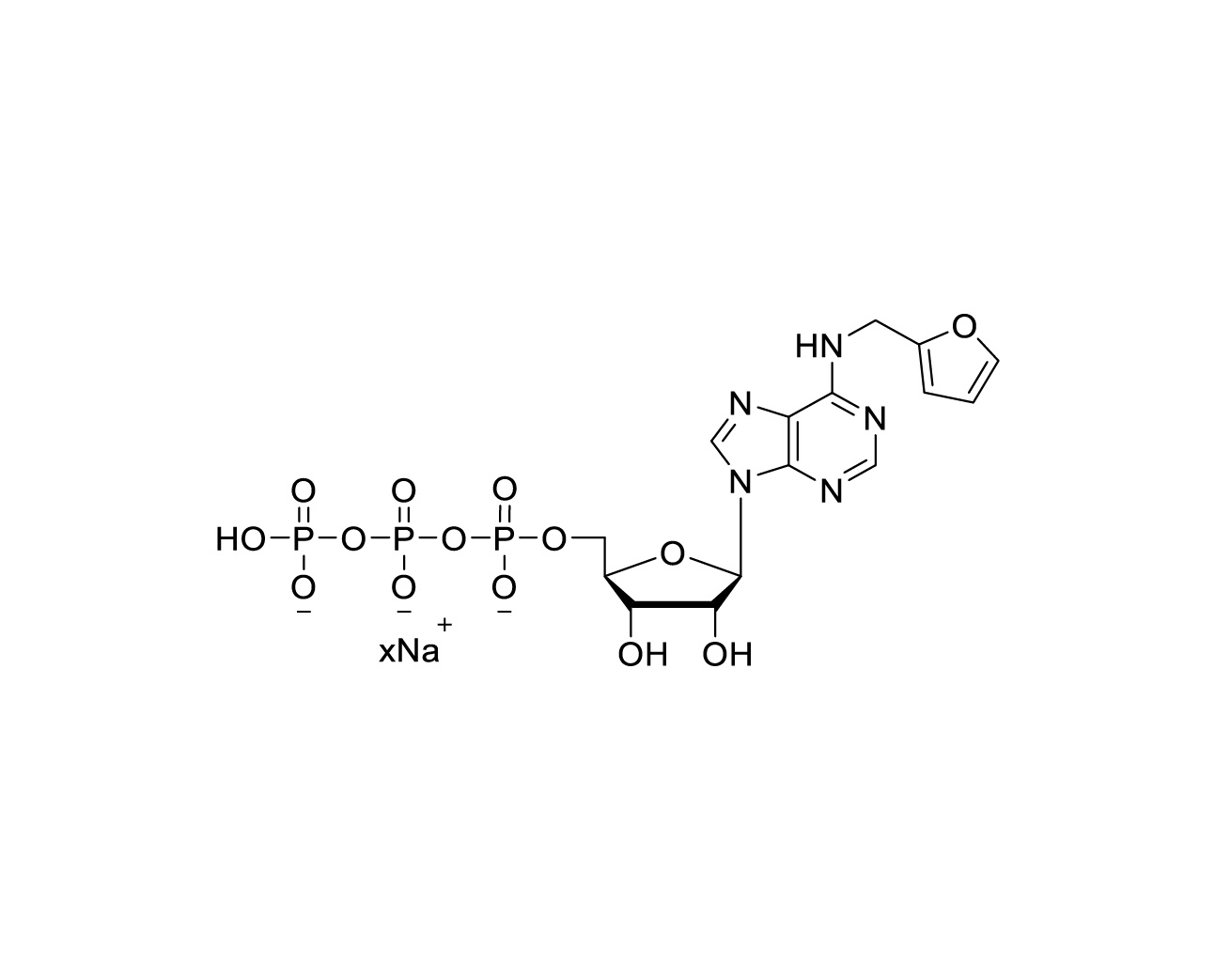Structure of N6-furfuryladenosine 5'-triphosphate sodium salt