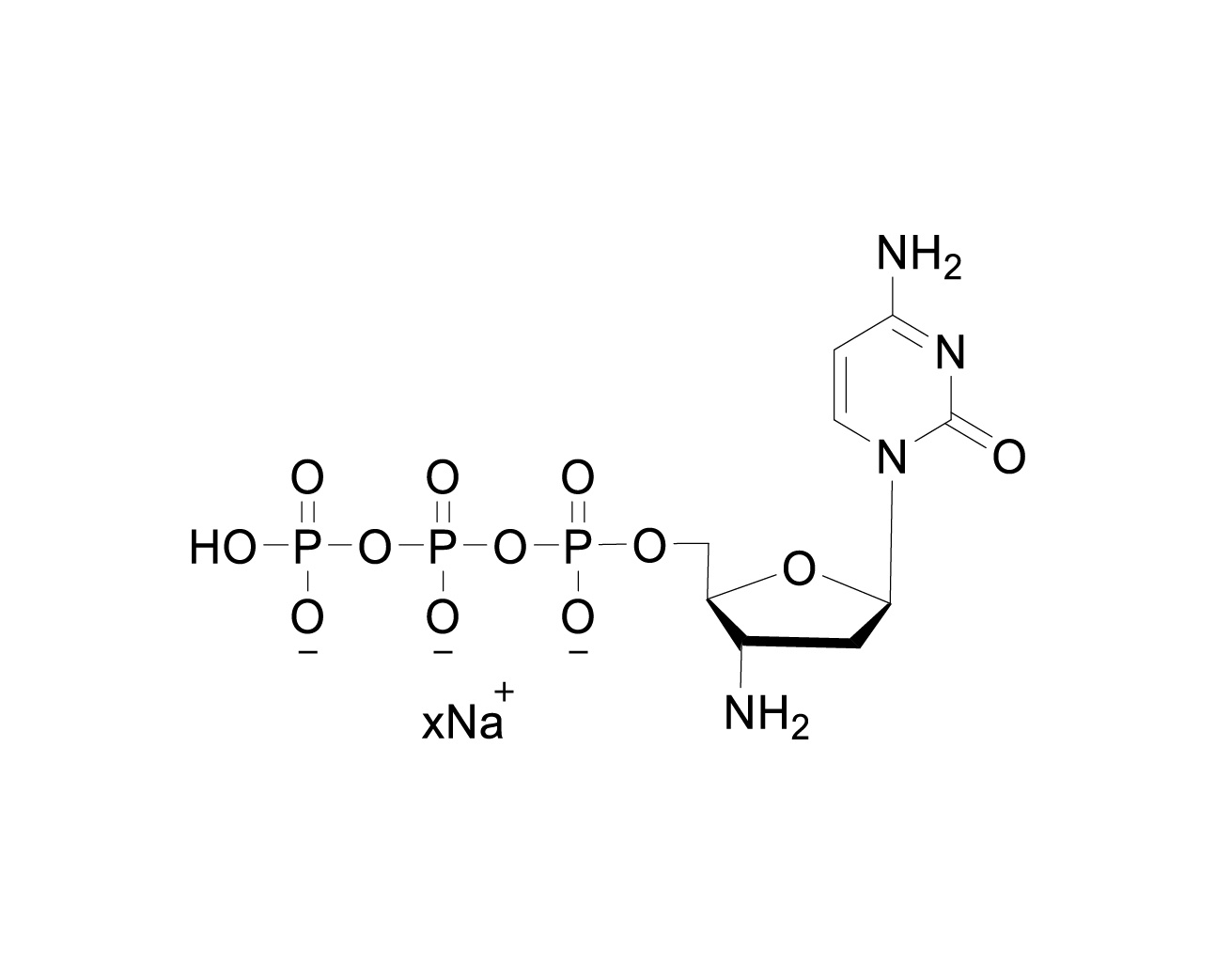 Chemical structure of 3'-Amino-3'-deoxy-dCTP Sodium Salt