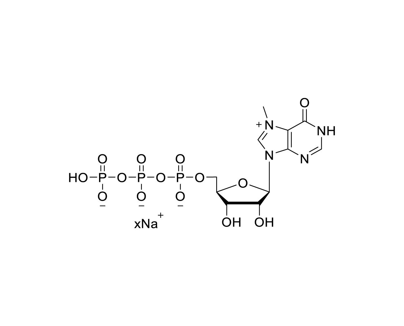 Chemical structure of m7ITP sodium salt